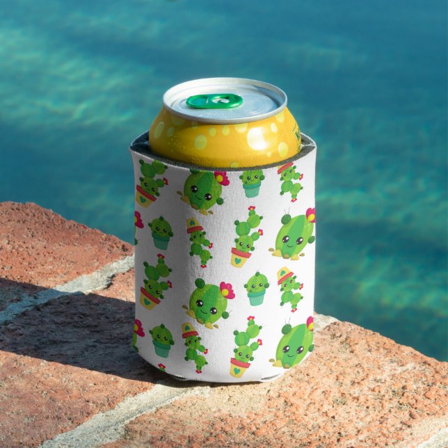 Cute Cactus, Green Cactus, Cactus Pattern Can Cooler (In Situ Pool)