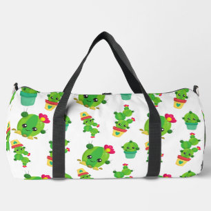 Cute Cactus, Green Cactus, Cactus Pattern Duffle Bag