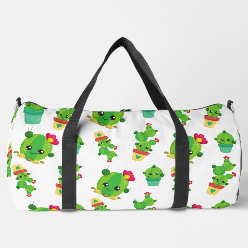 Cute Cactus Green Cactus Cactus Pattern Duffle Bag