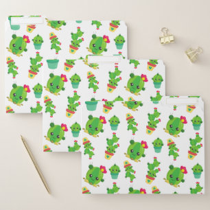 Cute Cactus, Green Cactus, Cactus Pattern File Folder