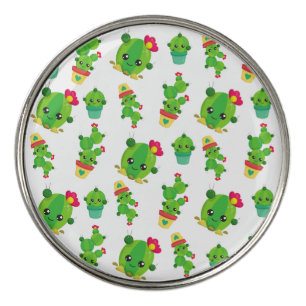 Cute Cactus, Green Cactus, Cactus Pattern Golf Ball Marker