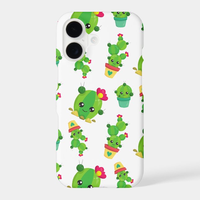 Cute Cactus, Green Cactus, Cactus Pattern Iphone Case (Back)