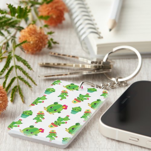 Cute Cactus Green Cactus Cactus Pattern Keychain