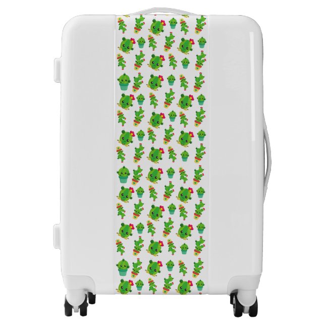 Cute Cactus, Green Cactus, Cactus Pattern Luggage (Front)