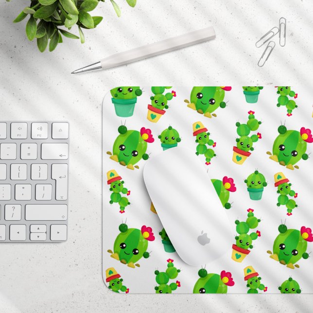 Cute Cactus, Green Cactus, Cactus Pattern Mouse Pad (Creator Uploaded)