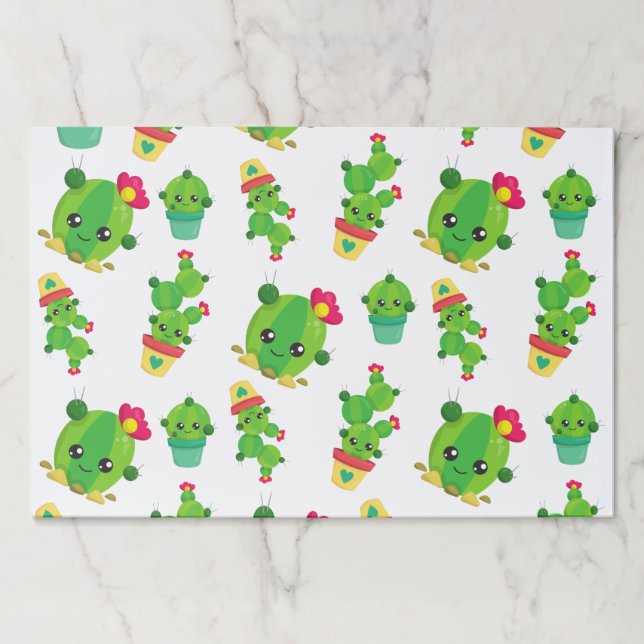 Cute Cactus, Green Cactus, Cactus Pattern Paper Pad (Front)