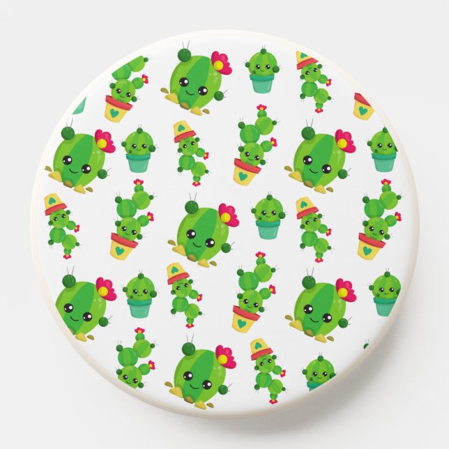 Cute Cactus, Green Cactus, Cactus Pattern PopSocket (Popsocket)