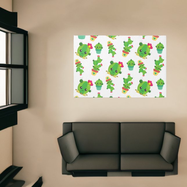 Cute Cactus, Green Cactus, Cactus Pattern Rug (Insitu (Indoor 1))