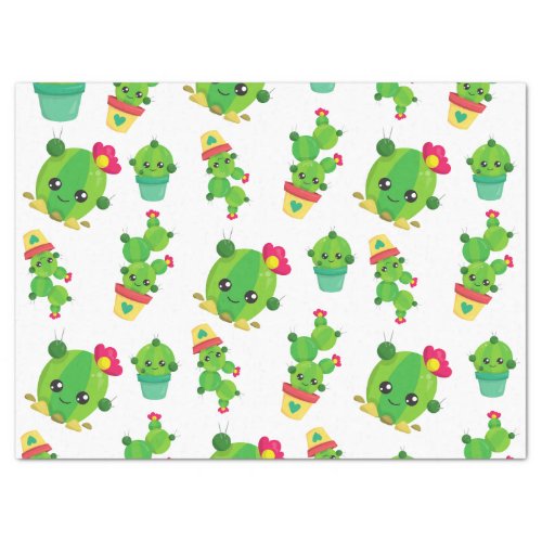 Cute Cactus Green Cactus Cactus Pattern Tissue Paper
