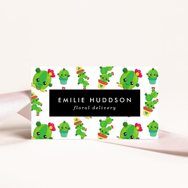 Cute Cactus, Green Cactus, Floristry, Flower Shop Business Card (Creator Uploaded)