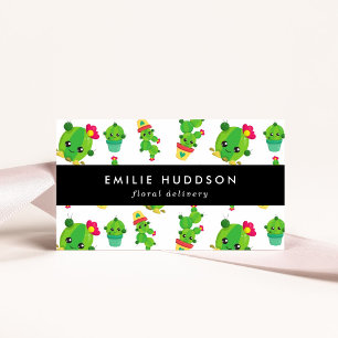 Cute Cactus, Green Cactus, Floristry, Flower Shop Business Card