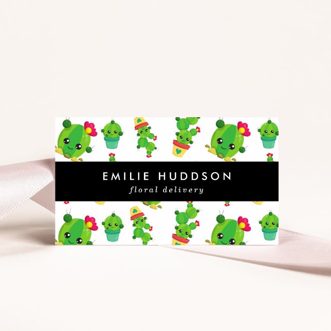 Cute Cactus, Green Cactus, Floristry, Flower Shop Business Card (Creator Uploaded)