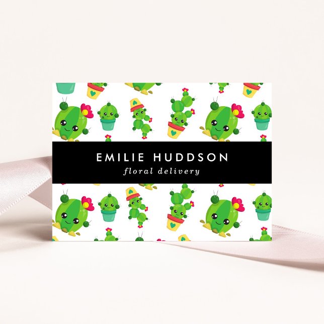 Cute Cactus, Green Cactus, Floristry, Flower Shop Business Card (Creator Uploaded)