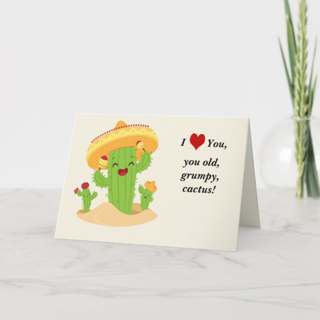 cute Cactus Holiday Card (Front)