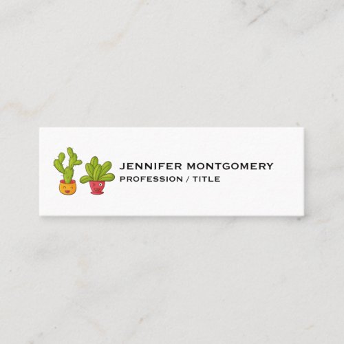 Cute Cactus in a Flower Pot Drawing Mini Business Card