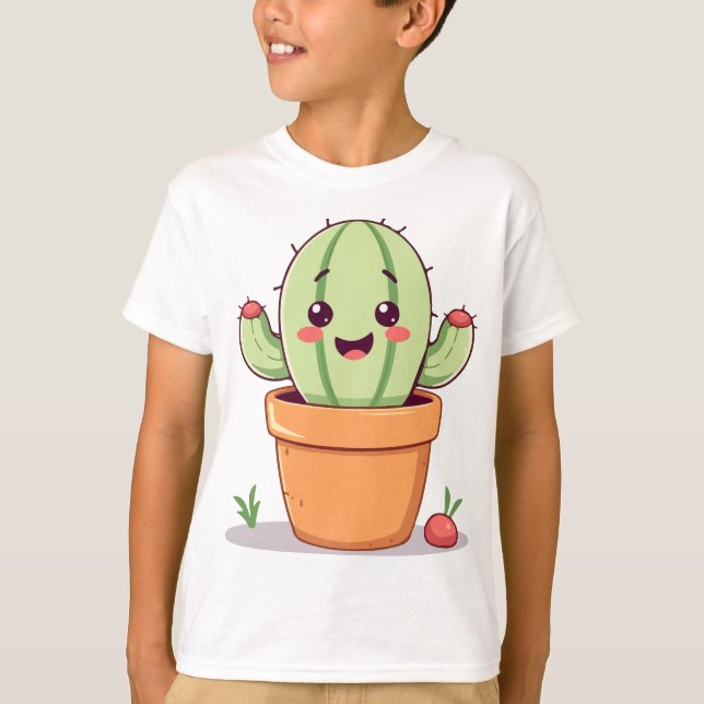 Cute cactus in a pot T-Shirt (Front)