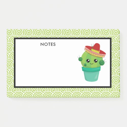 Cute Cactus in a Sombrero Post_it Notes