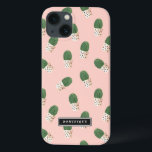 Cute Cactus in Hearts Pots Pattern Custom iPad Air iPhone 13 Case<br><div class="desc">Cute and modern iPad Air case featuring green cactus in painted hearts pots with blush pink background. This personalized case will be perfect as a gift.</div>