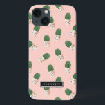 Cute Cactus in Hearts Pots Pattern Custom iPad Air iPhone 13 Case<br><div class="desc">Cute and modern iPad Air case featuring green cactus in painted hearts pots with blush pink background. This personalized case will be perfect as a gift.</div>