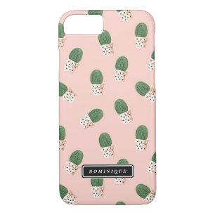 Cute Cactus in Hearts Pots Pattern Personalized iPhone 8/7 Case