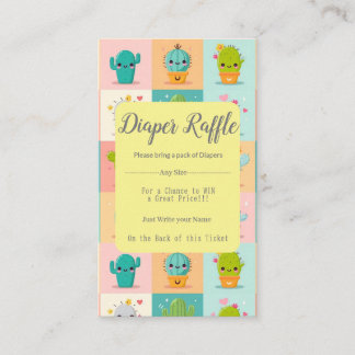 Cute Cactus Kawaii Baby Shower Enclosure Card