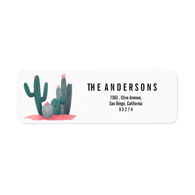 cute Cactus Label (Front)