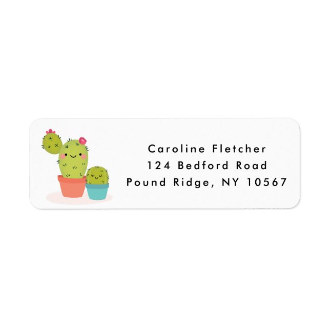 Cute Cactus Label (Front)