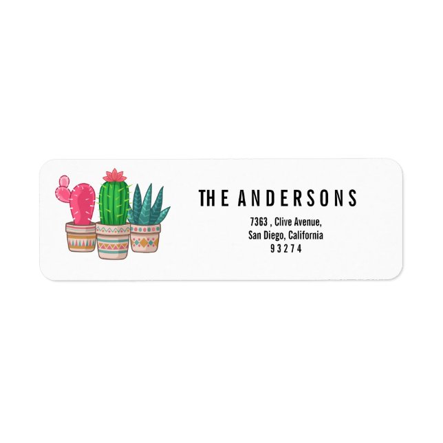 cute Cactus Label (Front)