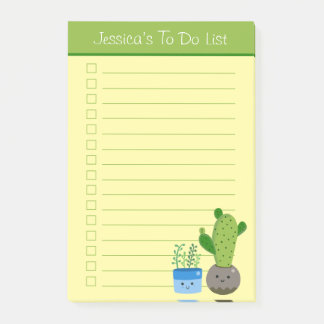 Cute Cactus Lovers Personalized Lined To Do List Post-it Notes