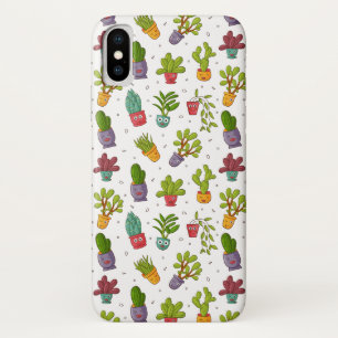 Cute Cactus Nature Succulents Pattern iPhone X Case