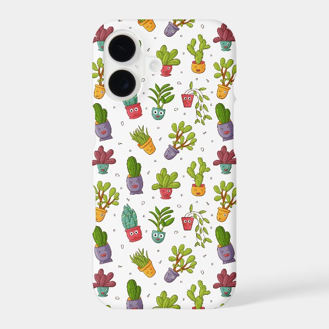 Cute Cactus Nature Succulents Pattern Case-Mate iPhone Case (Back)