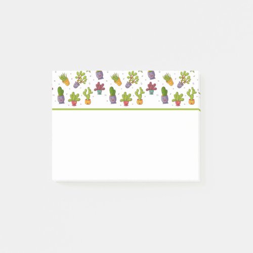 Cute Cactus Nature Succulents Pattern Post_it Notes