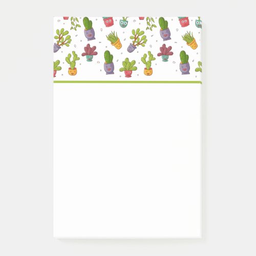 Cute Cactus Nature Succulents Pattern Post_it Notes