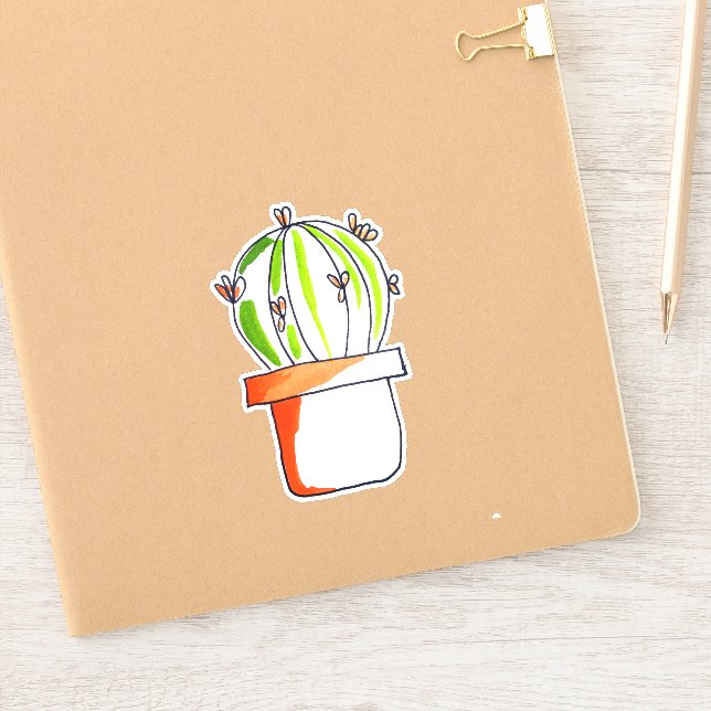 Cute cactus original art illustration sticker (Notebook)