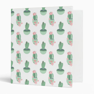 Cute Cactus Pattern 3 Ring Binder