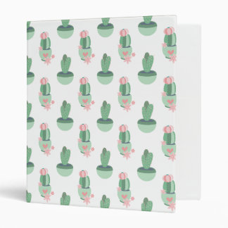 Cute Cactus Pattern 3 Ring Binder