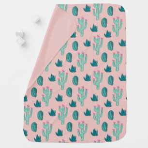 Cute Cactus Pattern   Baby Girl Blanket