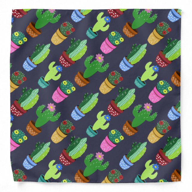 Cute Cactus Pattern Bandana (Front)