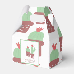 Cute Cactus Pattern Birthday Party Thank You   Fav Favor Boxes