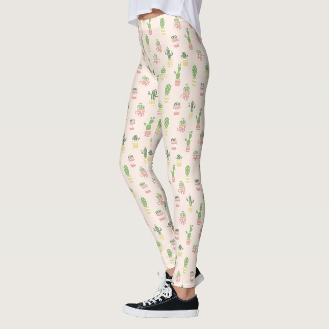 Cute Cactus Pattern Leggings (Left)