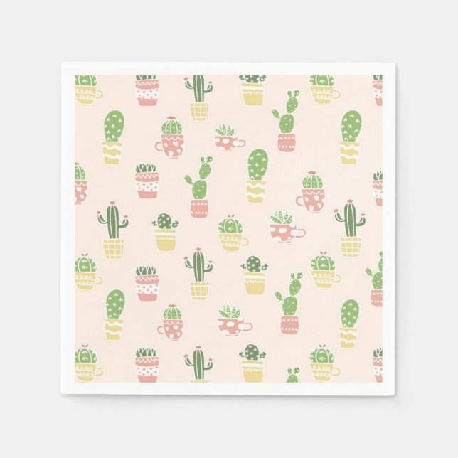 Cute Cactus Pattern Napkins (Front)