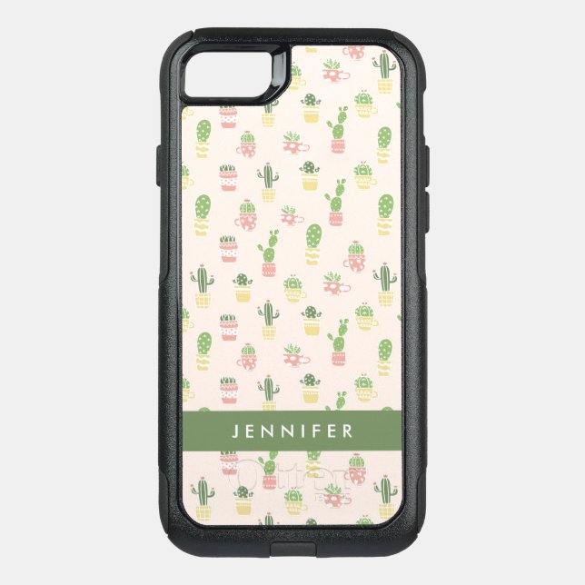 Cute Cactus Pattern Otterbox iPhone Case (Back)
