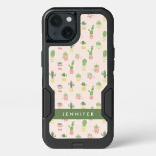 Cute Cactus Pattern iPhone 13 Case