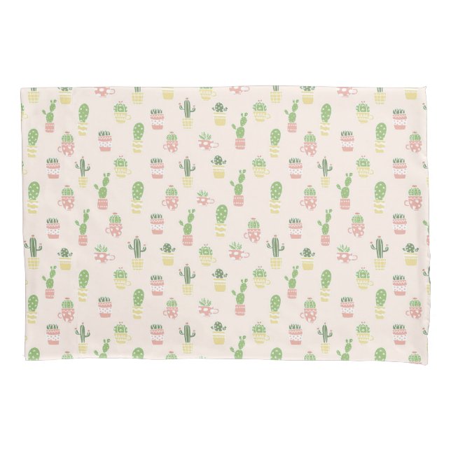 Cute Cactus Pattern Pillow Case (Front-Left)