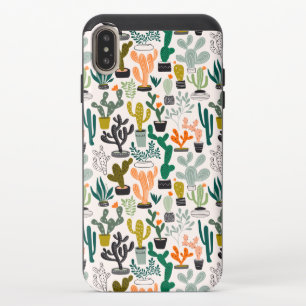 Cute Cactus Pattern iPhone XS Max Slider Case