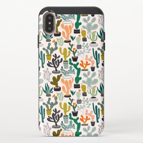 Cute Cactus Pattern iPhone XS Max Slider Case