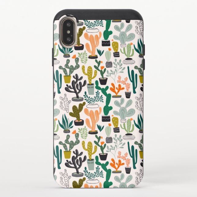 Cute Cactus Pattern Uncommon iPhone Case (Back)