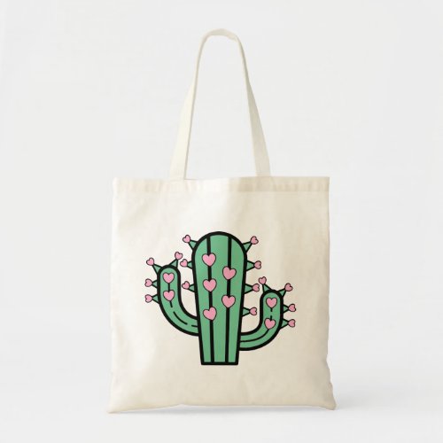 Cute Cactus Pink Heart Succulent Southwestern Love Tote Bag