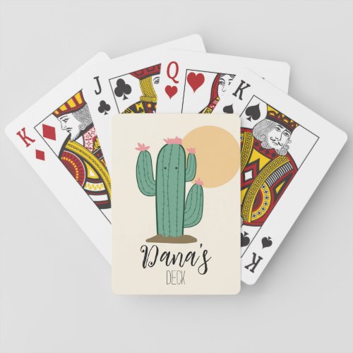Cute Cactus Playing Cards Deck