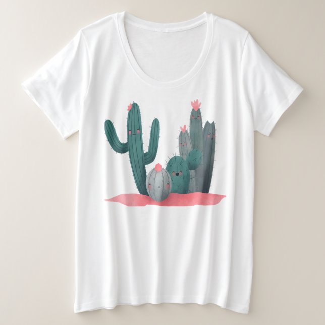 cute cactus plus size T-Shirt (Design Front)